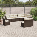 vidaXL 10-piece Lounge Set with Cushions Poly Rattan Black