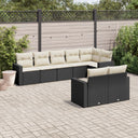 vidaXL 8-piece Lounge Set with Cushions Poly Rattan Black