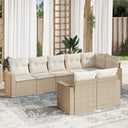vidaXL 8-piece Lounge Set with Cushions Poly Rattan Black