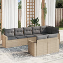vidaXL 8-piece Lounge Set with Cushions Poly Rattan Black