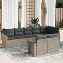 vidaXL 8-piece Lounge Set with Cushions Poly Rattan Black