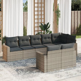vidaXL 8-delige Loungeset met kussens poly rattan zwart