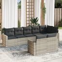 vidaXL 8-piece Lounge Set with Cushions Poly Rattan Black