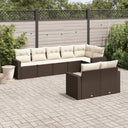 vidaXL 8-piece Lounge Set with Cushions Poly Rattan Black