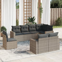 vidaXL 8-delige Loungeset met kussens poly rattan zwart