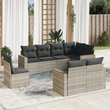 vidaXL 8-delige Loungeset met kussens poly rattan zwart