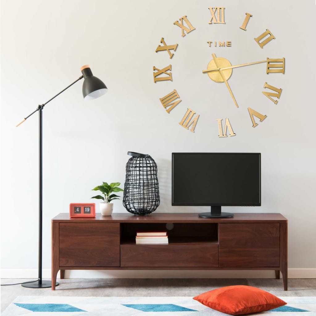 vidaXL 3D-wandklok moderne XXL 100 cm noir
