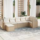 vidaXL 7-delige Loungeset met kussens poly rattan zwart