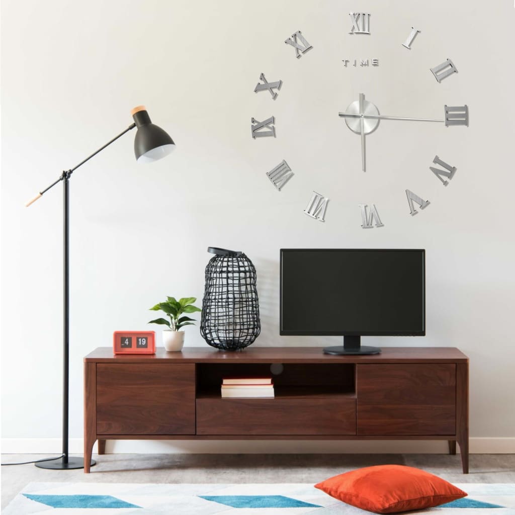 vidaXL 3D-wandklok moderne XXL 100 cm noir