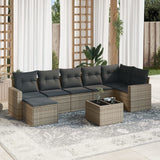 vidaXL 7-delige Loungeset met kussens poly rattan zwart