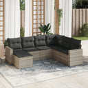 vidaXL 7-delige Loungeset met kussens poly rattan zwart