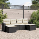 vidaXL 6-Piece Lounge Set with Cushions Poly Rattan Black