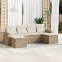 vidaXL 6-Piece Lounge Set with Cushions Poly Rattan Black