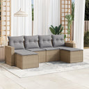 vidaXL 6-Piece Lounge Set with Cushions Poly Rattan Black
