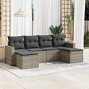 vidaXL 6-Piece Lounge Set with Cushions Poly Rattan Black