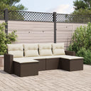 vidaXL 6-Piece Lounge Set with Cushions Poly Rattan Black