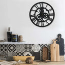 vidaXL Wall clock 30 cm acrylic black