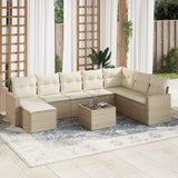 vidaXL 8-delige Loungeset met kussens poly rattan zwart
