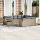 vidaXL 11-delige Loungeset met kussens poly rattan zwart