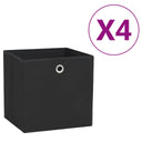vidaXL Opbergboxen 4 st 28x28x28 cm tissu non tissé noir