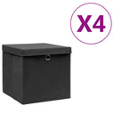 vidaXL Opbergboxen 4 st 28x28x28 cm tissu non tissé noir