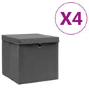 vidaXL Opbergboxen 4 st 28x28x28 cm tissu non tissé noir