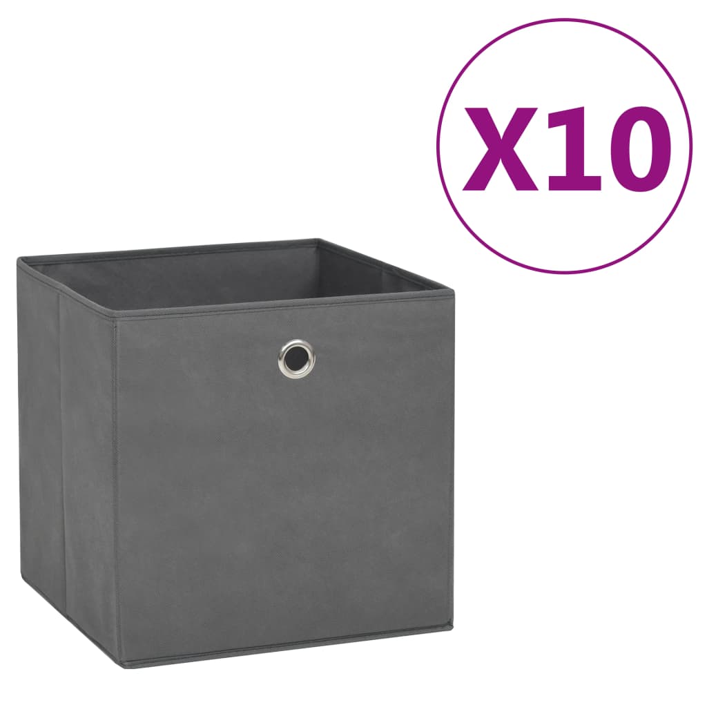 vidaXL Opbergboxen 4 st 28x28x28 cm nonwoven stof zwart