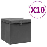 vidaXL Opbergboxen 4 st 28x28x28 cm nonwoven stof zwart
