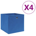 vidaXL Opbergboxen 4 st 28x28x28 cm tissu non tissé noir