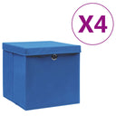 vidaXL Opbergboxen 4 st 28x28x28 cm tissu non tissé noir