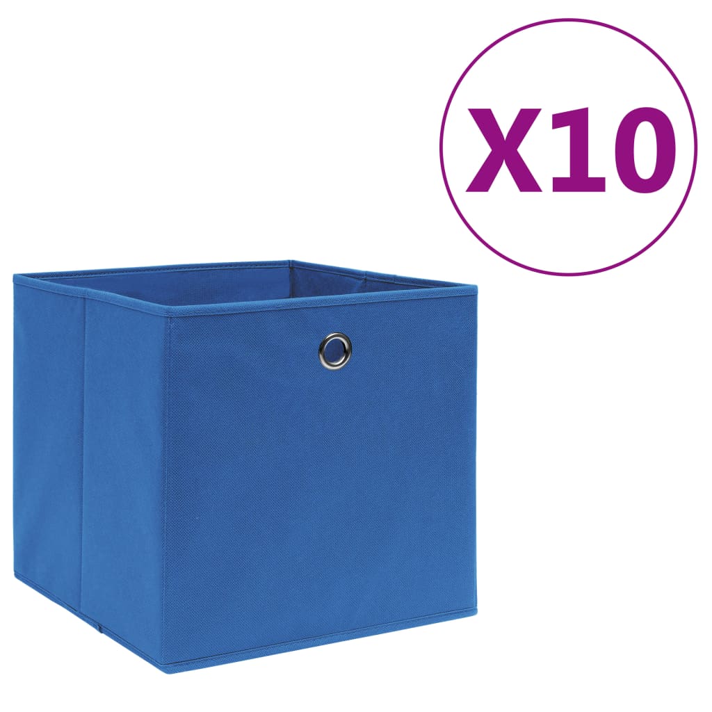 vidaXL Opbergboxen 4 st 28x28x28 cm nonwoven stof zwart