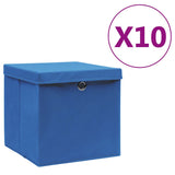 vidaXL Opbergboxen 4 st 28x28x28 cm nonwoven stof zwart
