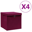 vidaXL Opbergboxen 4 st 28x28x28 cm tissu non tissé noir