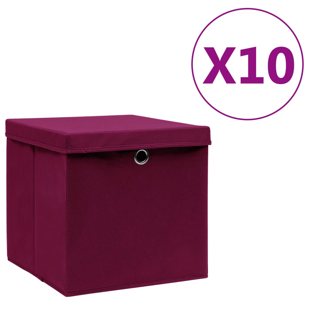 vidaXL Opbergboxen 4 st 28x28x28 cm nonwoven stof zwart
