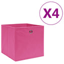 vidaXL Opbergboxen 4 st 28x28x28 cm tissu non tissé noir