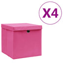 vidaXL Opbergboxen 4 st 28x28x28 cm tissu non tissé noir