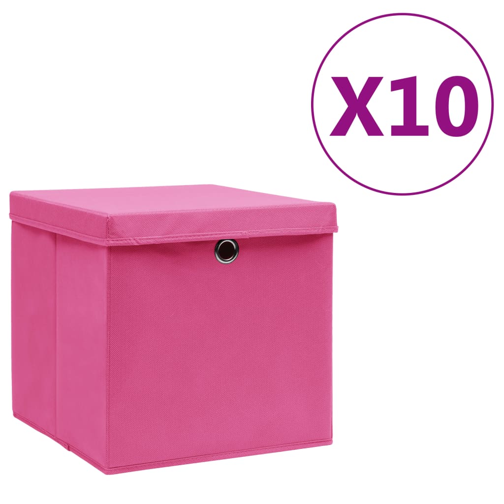vidaXL Opbergboxen 4 st 28x28x28 cm nonwoven stof zwart