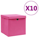 vidaXL Opbergboxen 4 st 28x28x28 cm nonwoven stof zwart