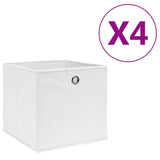 vidaXL Opbergboxen 4 st 28x28x28 cm nonwoven stof zwart