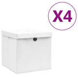 vidaXL Opbergboxen 4 st 28x28x28 cm nonwoven stof zwart