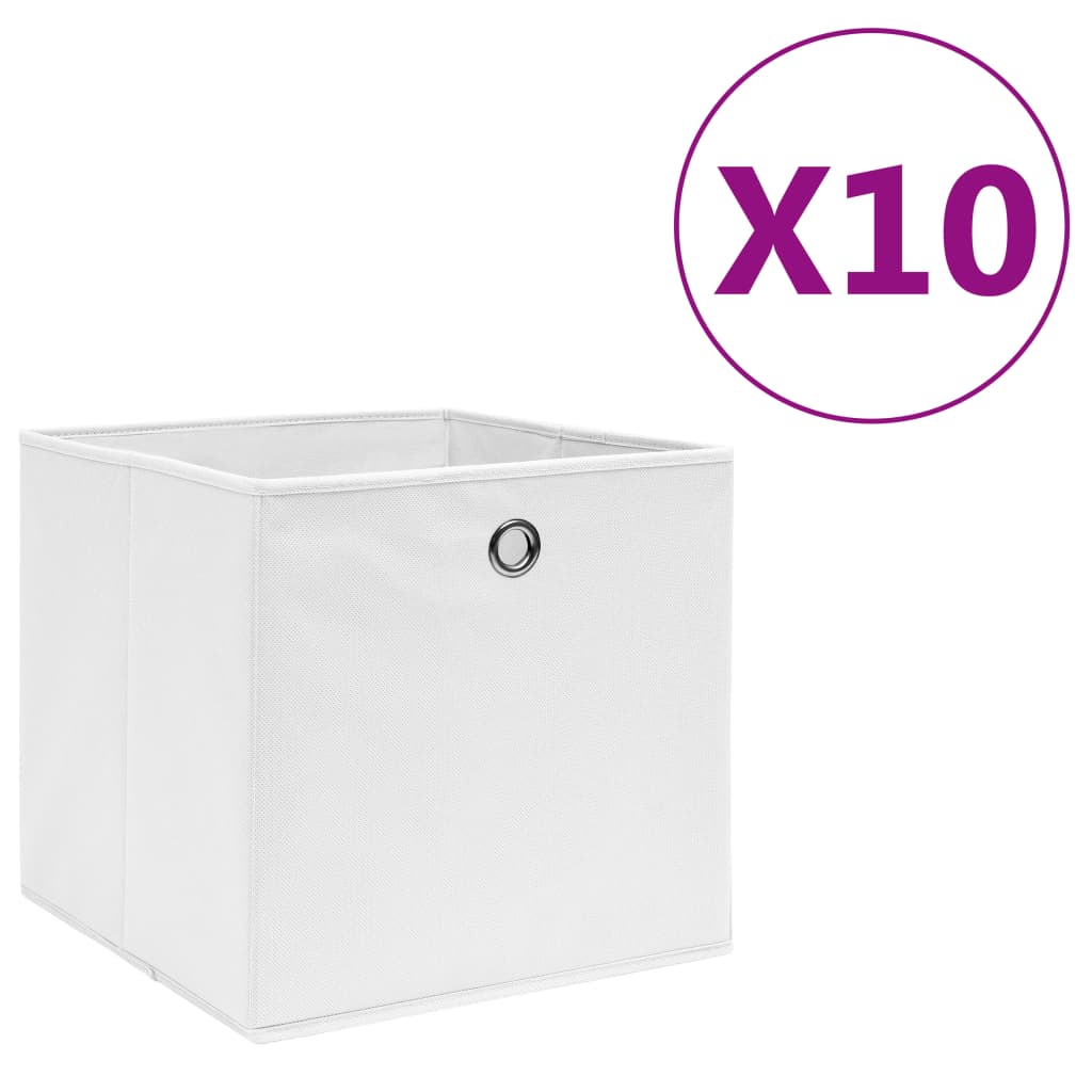 vidaXL Opbergboxen 4 st 28x28x28 cm nonwoven stof zwart