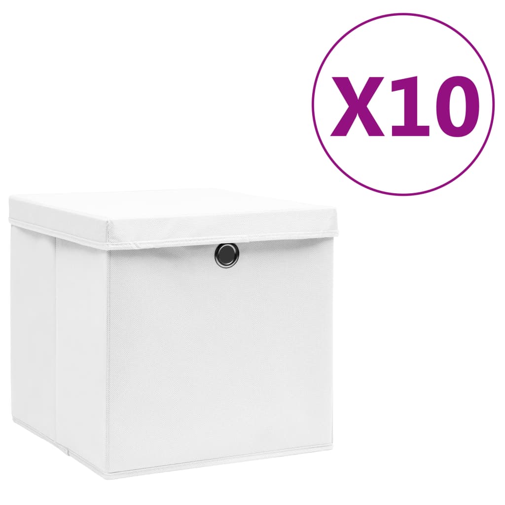 vidaXL Opbergboxen 4 st 28x28x28 cm nonwoven stof zwart
