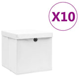 vidaXL Opbergboxen 4 st 28x28x28 cm nonwoven stof zwart