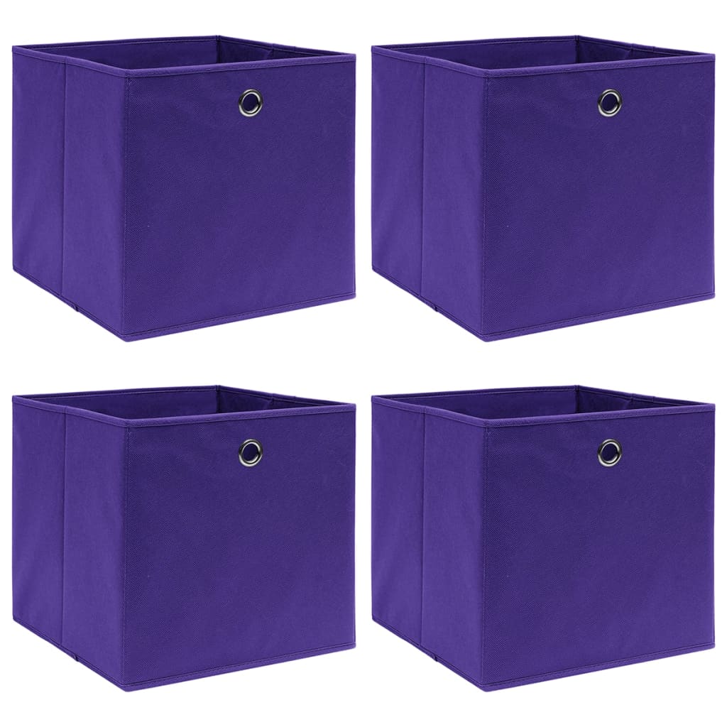 vidaXL Opbergboxen 4 st 28x28x28 cm nonwoven stof zwart