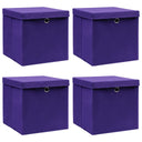 vidaXL Opbergboxen 4 st 28x28x28 cm tissu non tissé noir