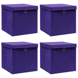 vidaXL Opbergboxen 4 st 28x28x28 cm nonwoven stof zwart