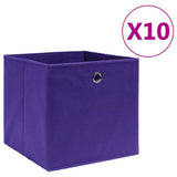 vidaXL Opbergboxen 4 st 28x28x28 cm nonwoven stof zwart