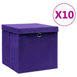 vidaXL Opbergboxen 4 st 28x28x28 cm nonwoven stof zwart