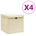vidaXL Opbergboxen 4 st 28x28x28 cm tissu non tissé noir