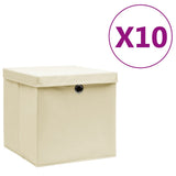 vidaXL Opbergboxen 4 st 28x28x28 cm nonwoven stof zwart